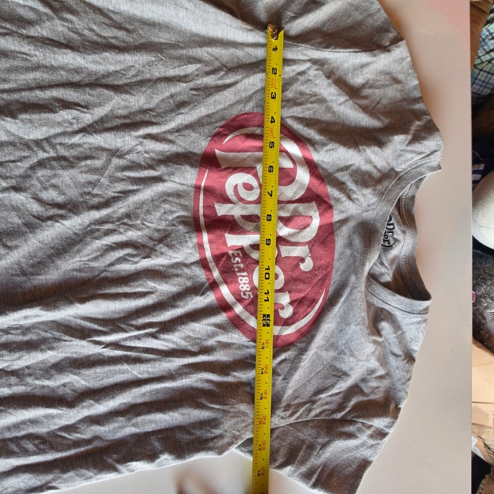 Dr Pepper Graphic T-Shirt Womens Medium Gray Heather Short Sleeve Crewneck Logo - Picture 6 of 6